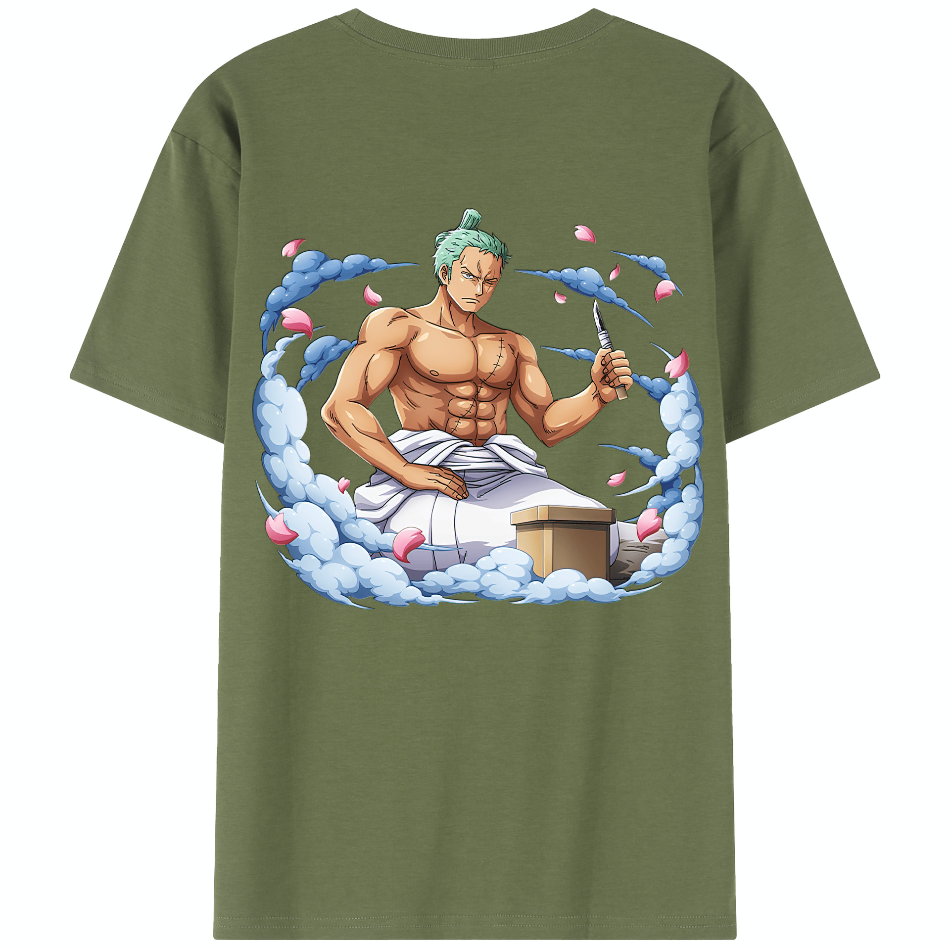 ワンピース ロロノア・ゾロ ONE PIECE Roronoa Zoro 綿100％半袖Tシャツ（背面プリント）